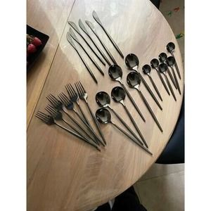 Nordic "Peace" Modern Black Flatware Set Stainless Steel original packaging NEW